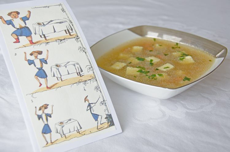 Chicken soup with royale